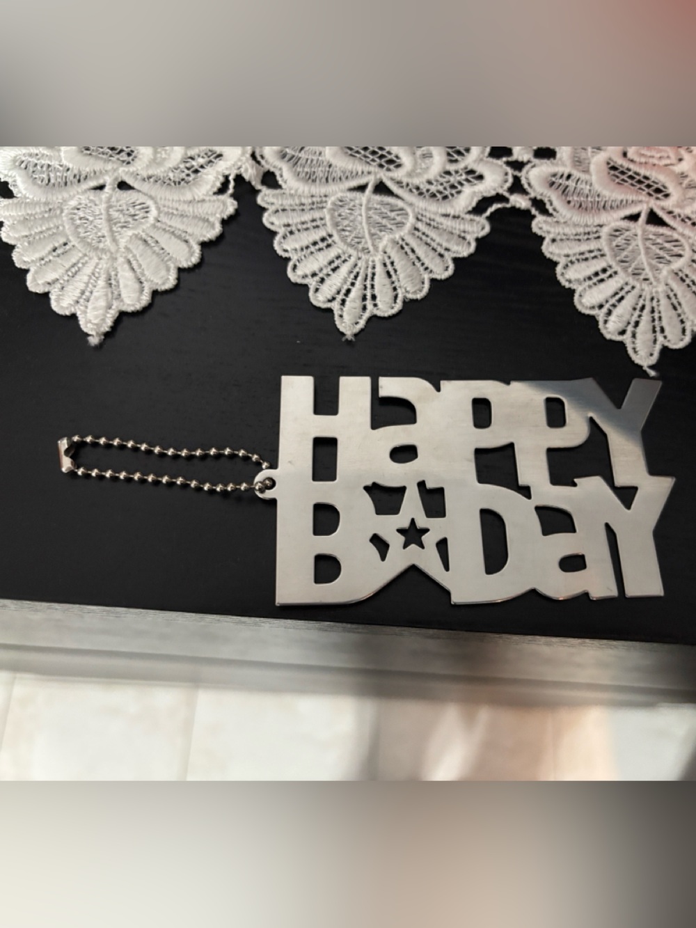 NEW ADD-ON Happy Bday Silver Metal Tag